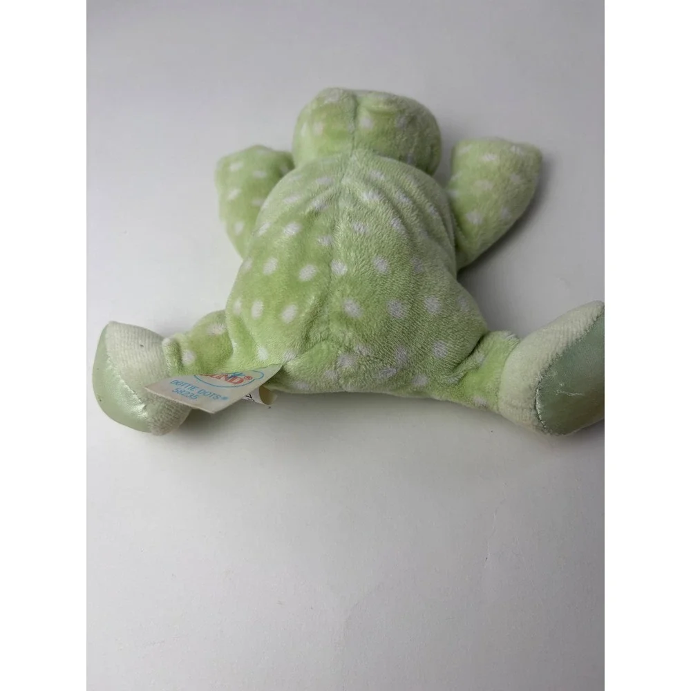 Baby GUND Dottie Dots‎ Frog Plush Toy Green White Polka Dot Rattle 58235